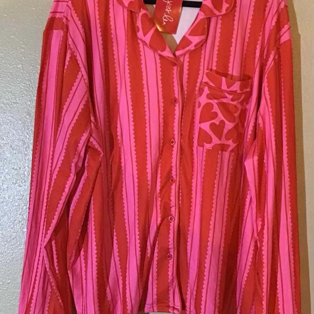 Jess Lea Heartfelt Stripes Ruffle Pajama Set